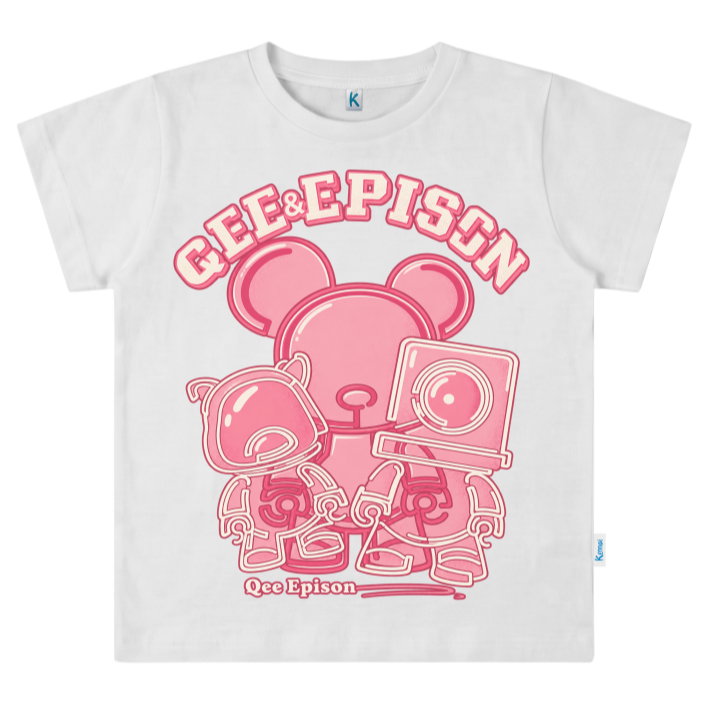 KAOS ATASAN PENDEK SERIES CHEERFUL PALS PINK QEE_0