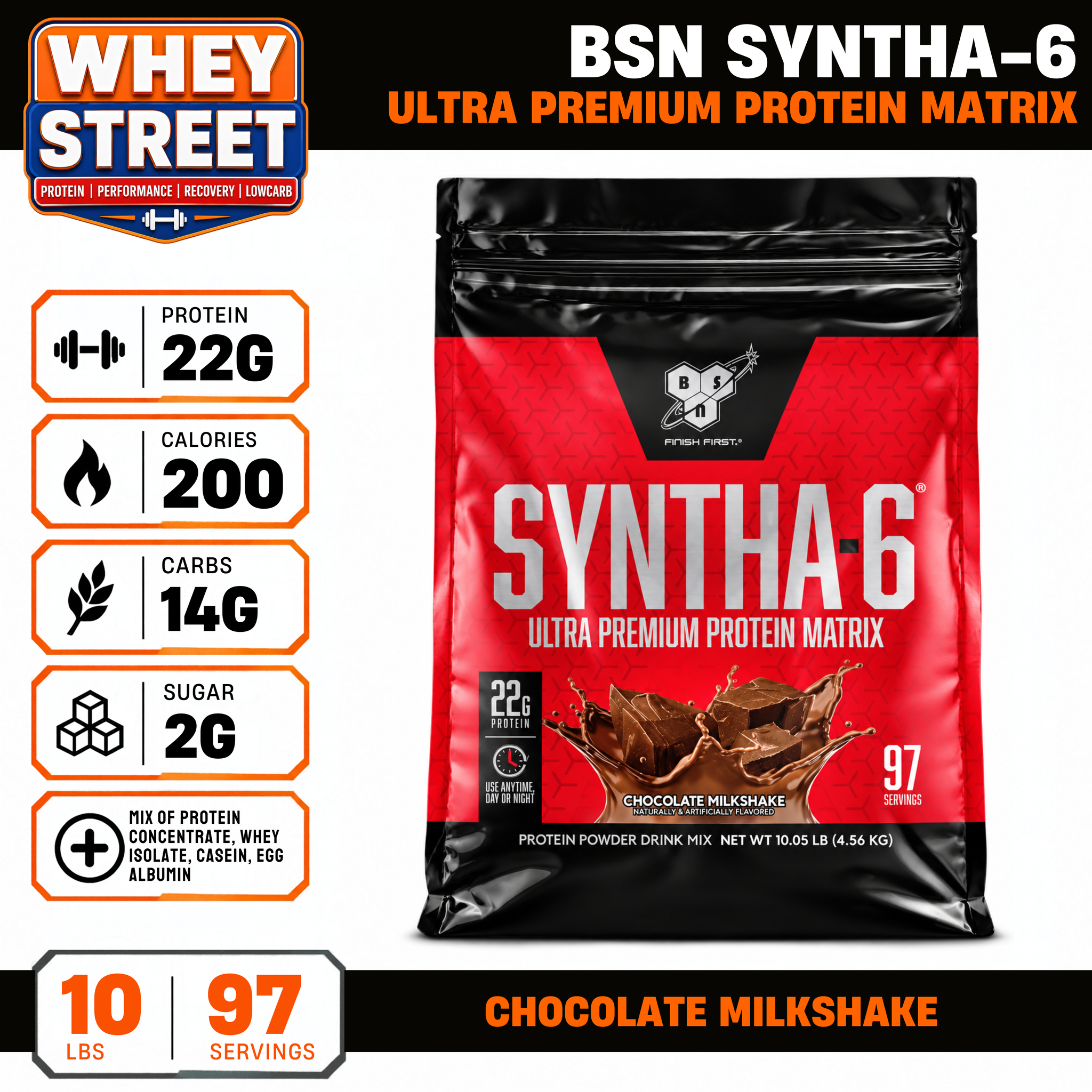 BSN Syntha 6 Protein Powder 10 LBS_2