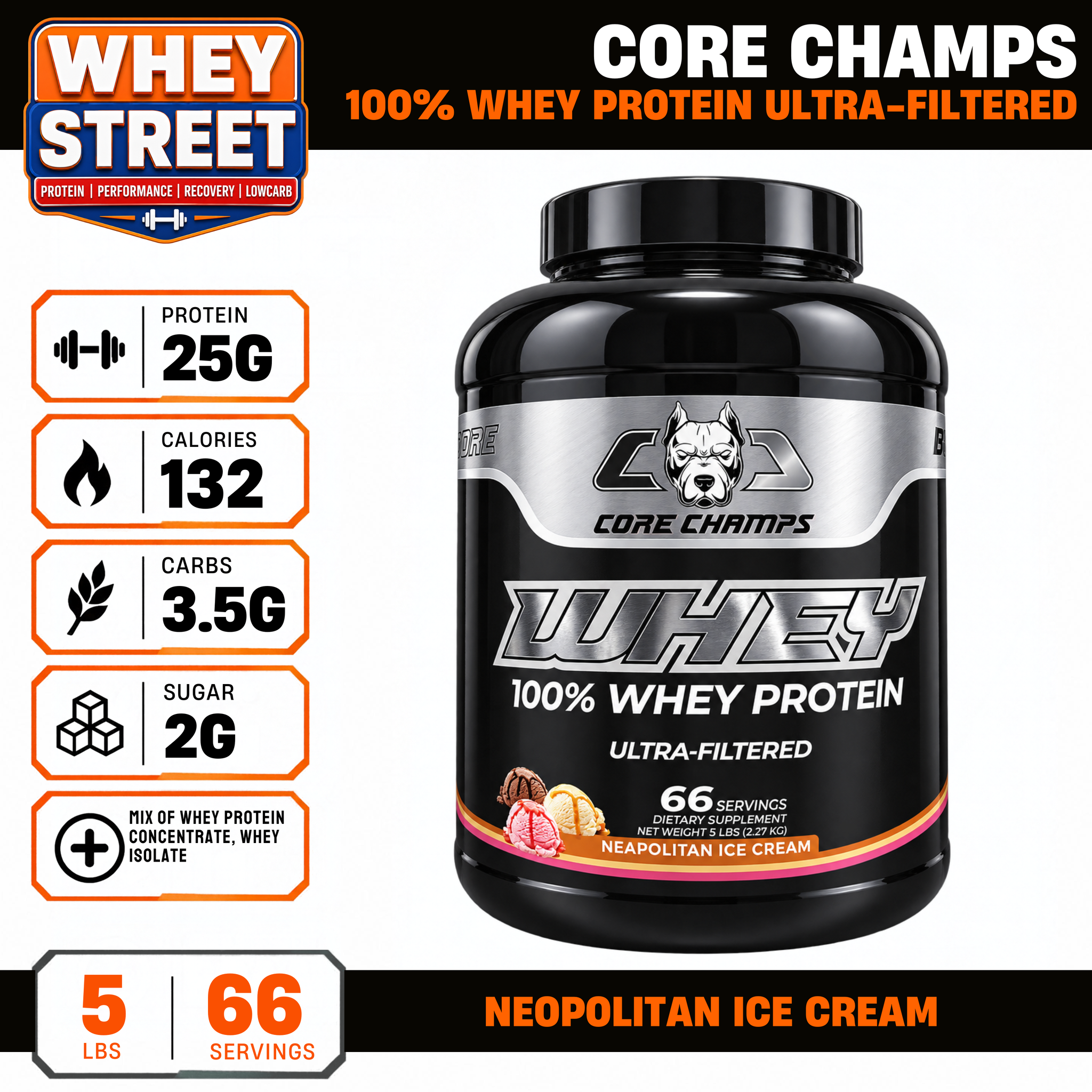 Core Champs 100% Whey Protein Ultra-Filtered 5lbs_3