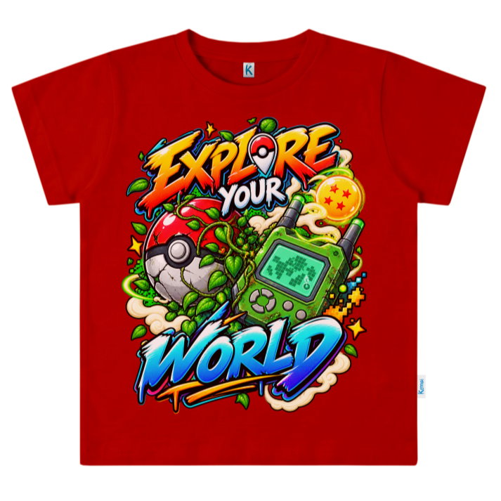 KAOS ATASAN PENDEK SERIES GAME EXPLORE YOUR WORLD