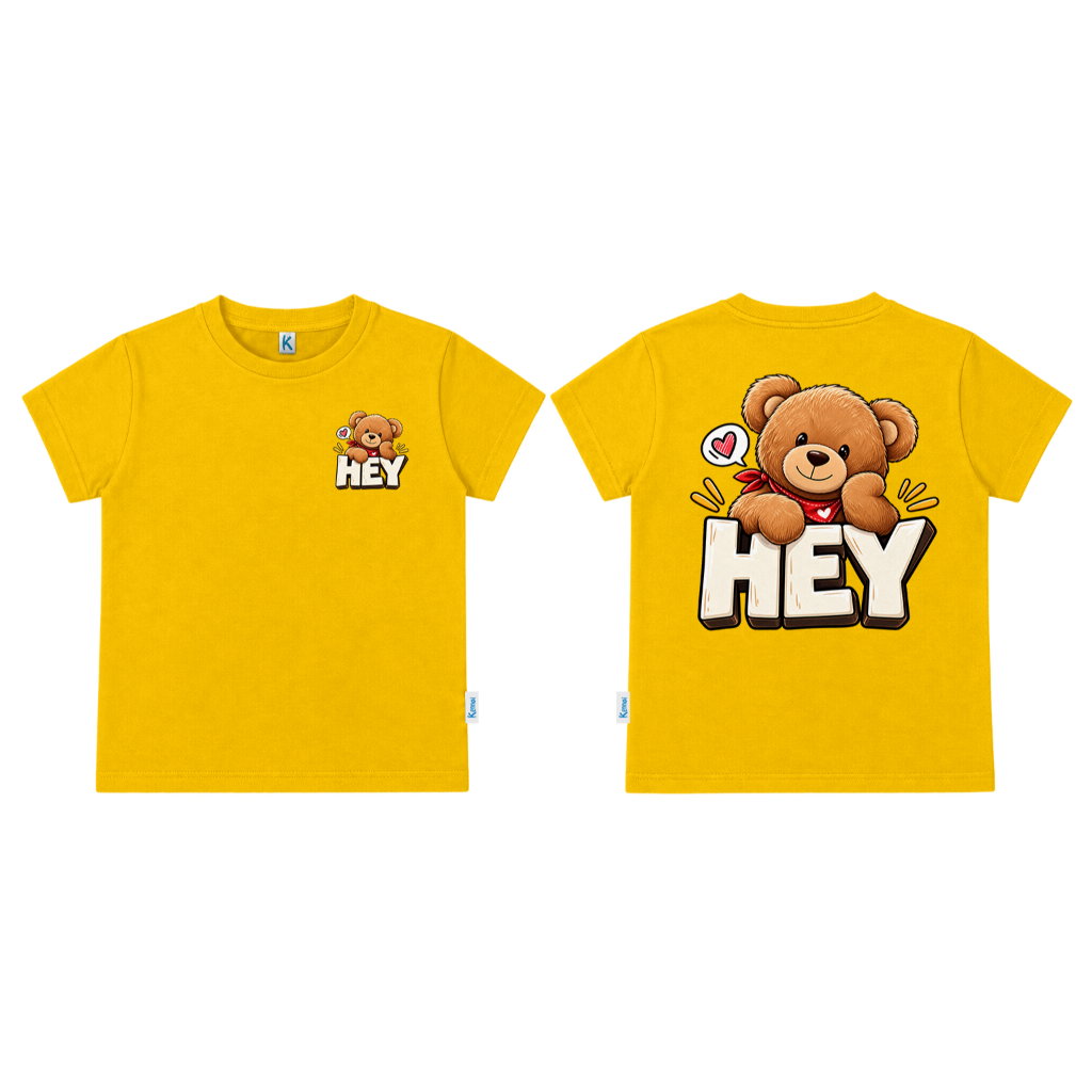 KAOS ATASAN PENDEK SERIES HUSTLE HEY BEAR