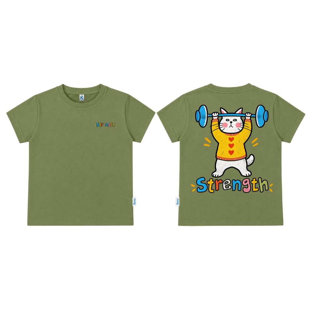 KAOS ATASAN PENDEK SERIES HUSTLE STRENGT CAT