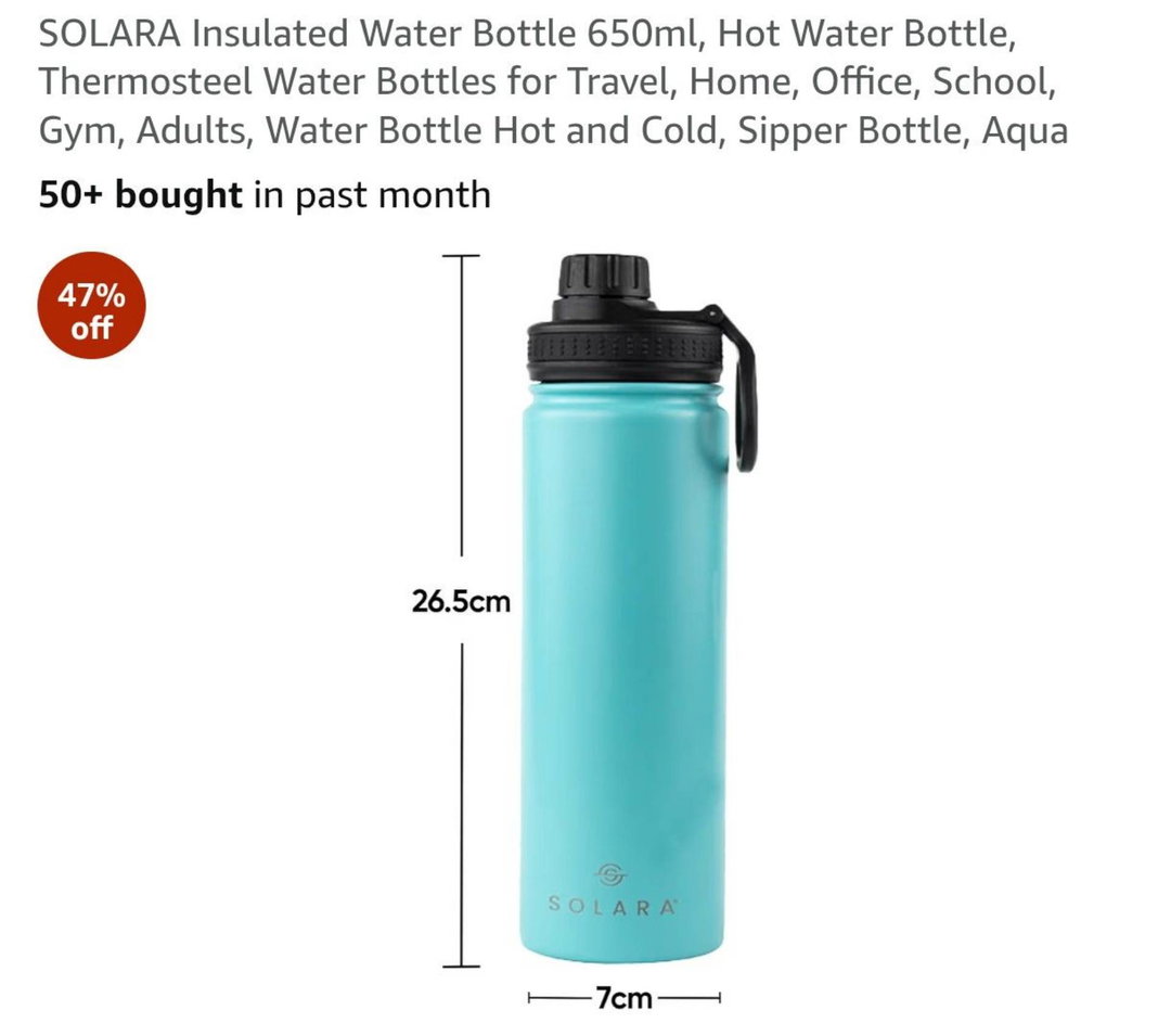 SOLARA Insulated Water Bottle 650ml