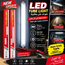 ضو LED بطارية مع كبل