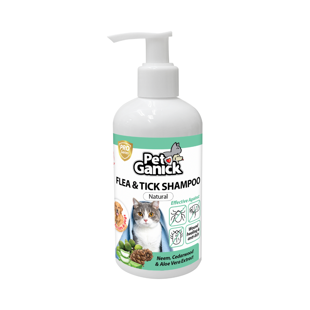 Pet Ganick Natural Flea & Tick Shampoo for Dogs & Cats 225ml – Natural Cleansing & Pest Protection_1