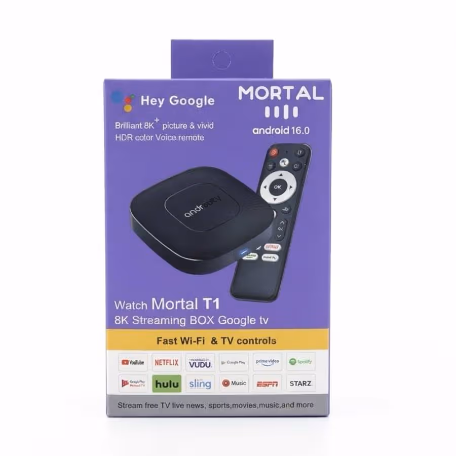 MORTAL T1 8K STREAMING BOX GOOGLE TV 