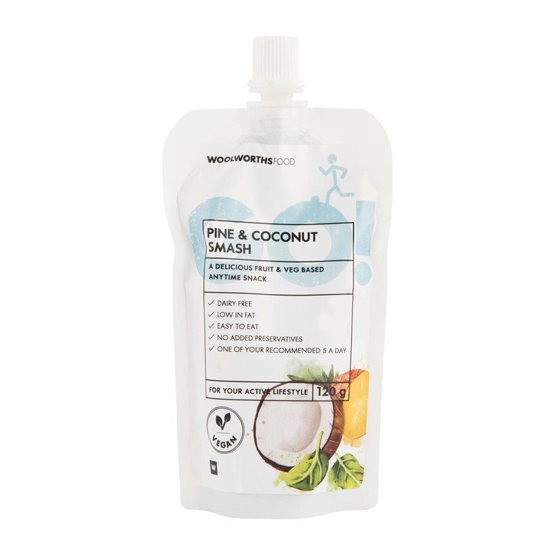 Woolies GO! Pine and Coconut Smash 120 g