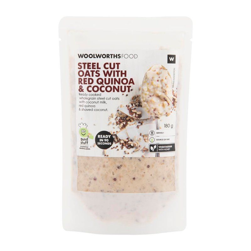 Woolies Steel Cut Oats with Red Quinoa and Coconut 180 g