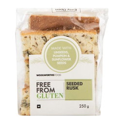 Woolies Gluten Free Seeded Rusk 250 g