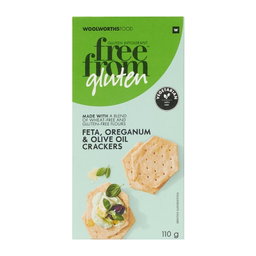 Woolies Gluten Free Feta, Oreganum and Olive Oil Crackers 110 g