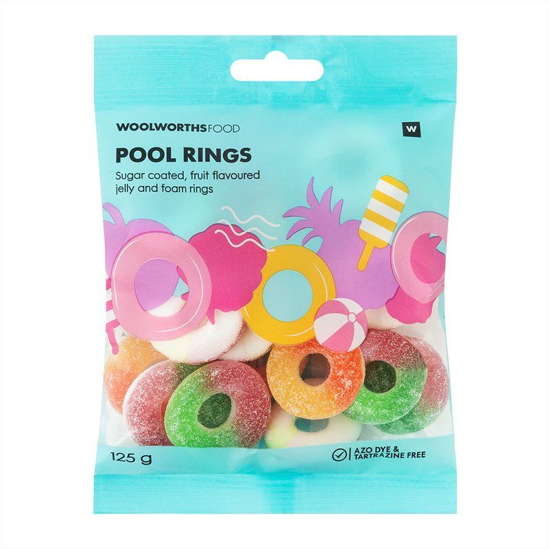 Woolies Fruit Flavoured Pool Rings 125 g_0