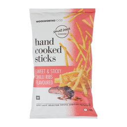 Woolies Hand Cooked Sticky Ribs and Chilli Potato Sticks 125 g