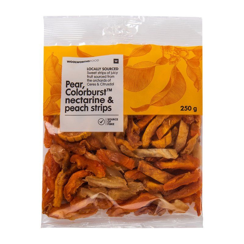 Woolies Pear, Nectarine and Peach Dried Fruit Strips 250 g_0