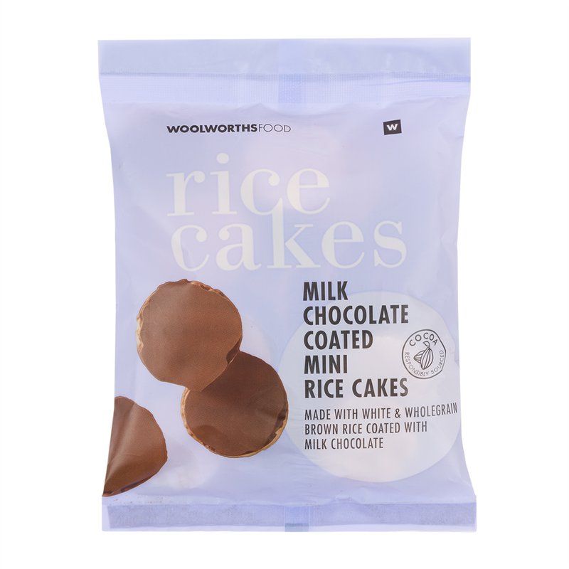 Woolies Milk Chocolate Coated Mini Rice Cakes 80 g