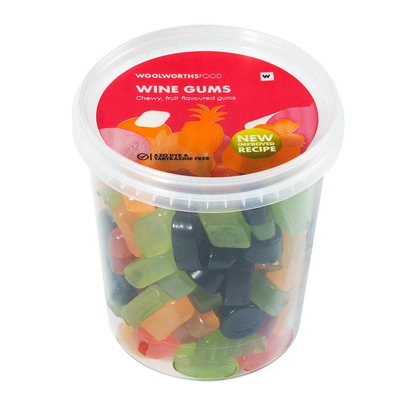 Woolies Wine Gums Bulk Tub 600 g