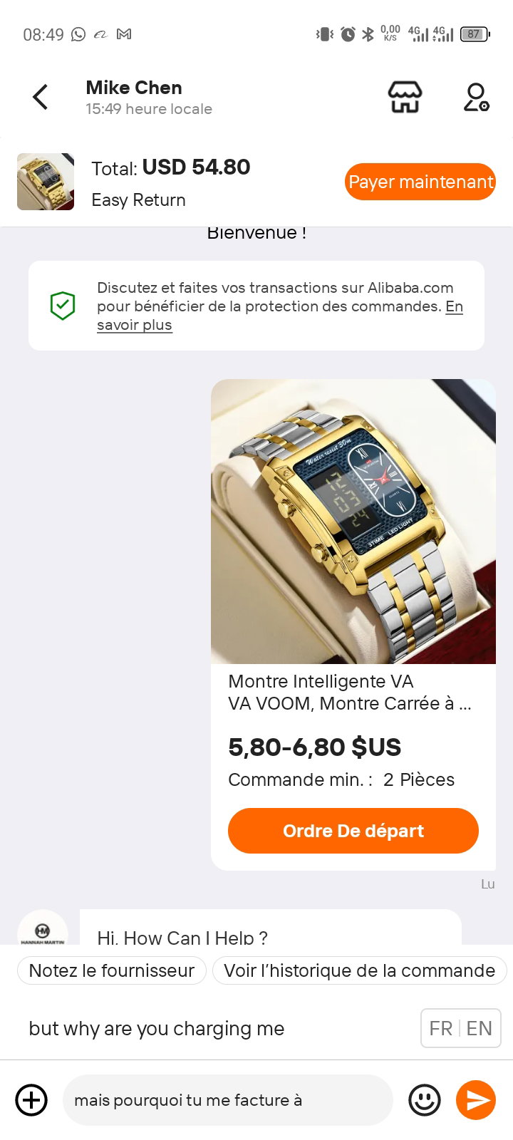 Montre de luxe garantie 12 mois