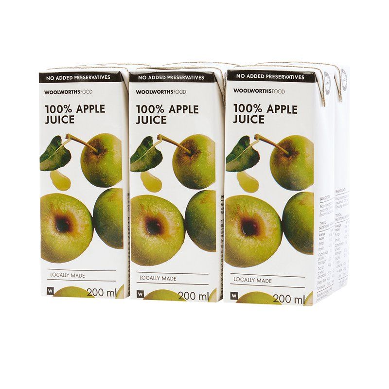 Woolies 100% Apple Juice 6 x 200 ml