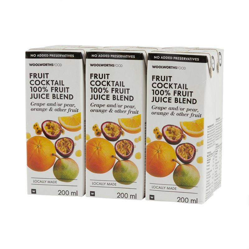 Woolies 100% Fruit Cocktail Juice 6 x 200 ml_0