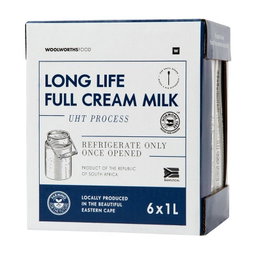 Woolies Long Life Full Cream Milk 6 x 1 L