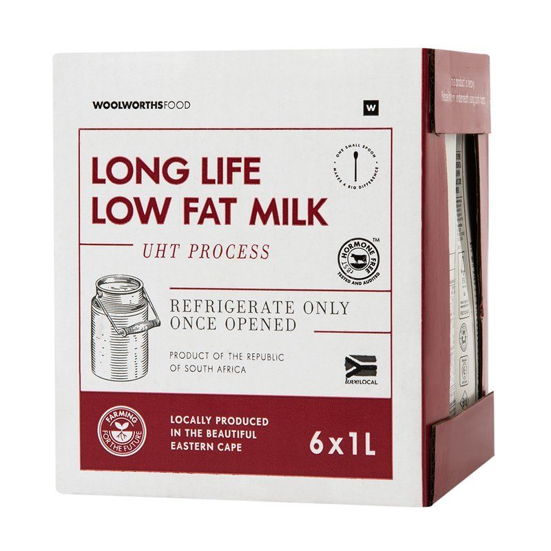 Woolies Long Life Low Fat Milk 6 x 1 L
