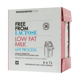Woolies Low Fat Lactose Free Milk 6 x 1 L