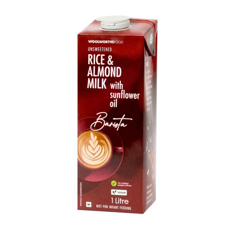 Woolies Barista Unsweetened Rice & Almond Milk 6 x 1 L_0