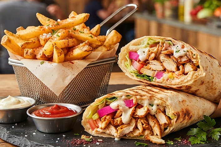 Chicken shawarma and Chip Combo_0