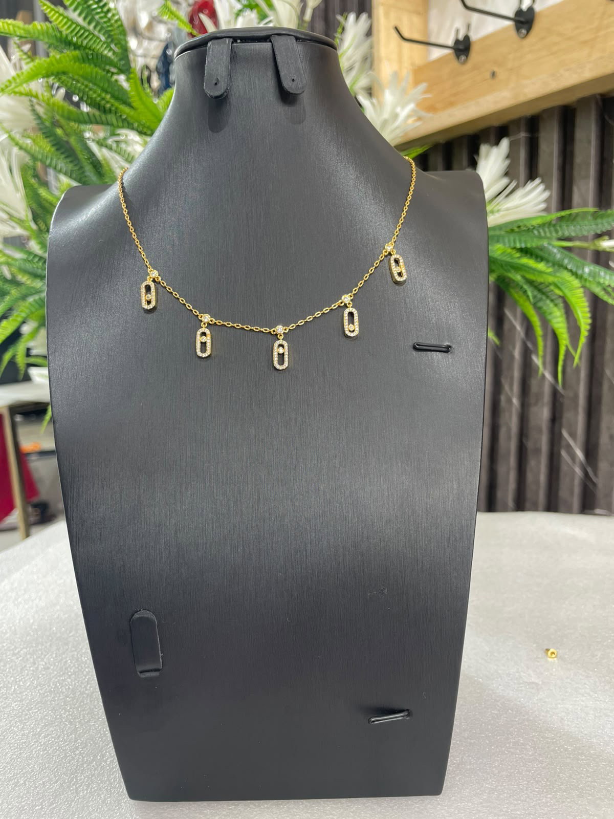 Glitz  Crystal Charm Bar Necklace_1