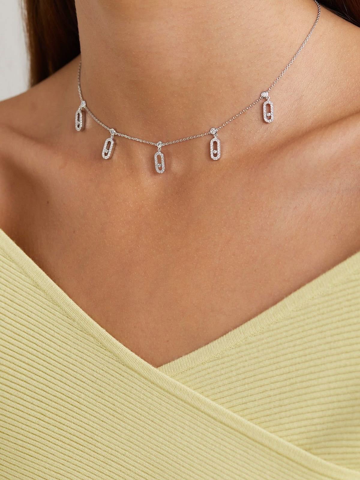 Glitz  Crystal Charm Bar Necklace_0