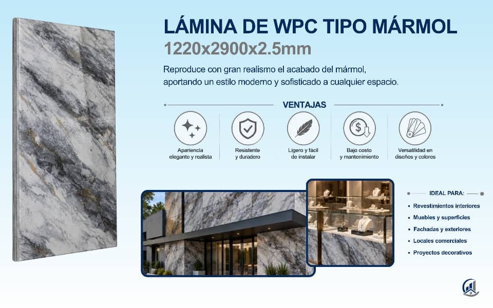 Lámina de WPC tipo marmol 