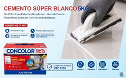 Cemento blanco con color 5 kg 