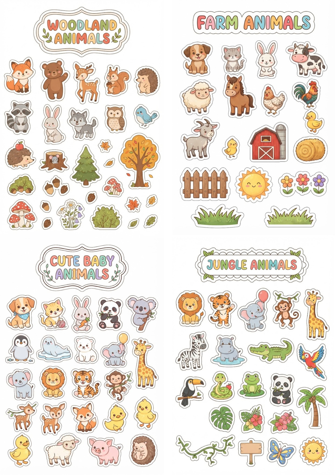 Cute Animals Sticker Pack 🐾
