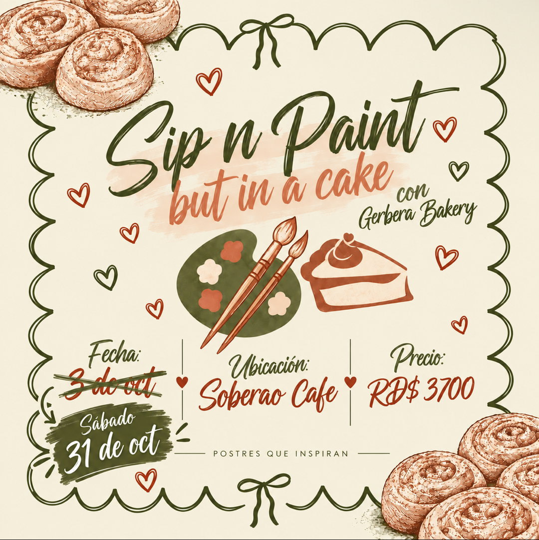 Cupo para 31 de octubre para Sip n Paint but in a cake