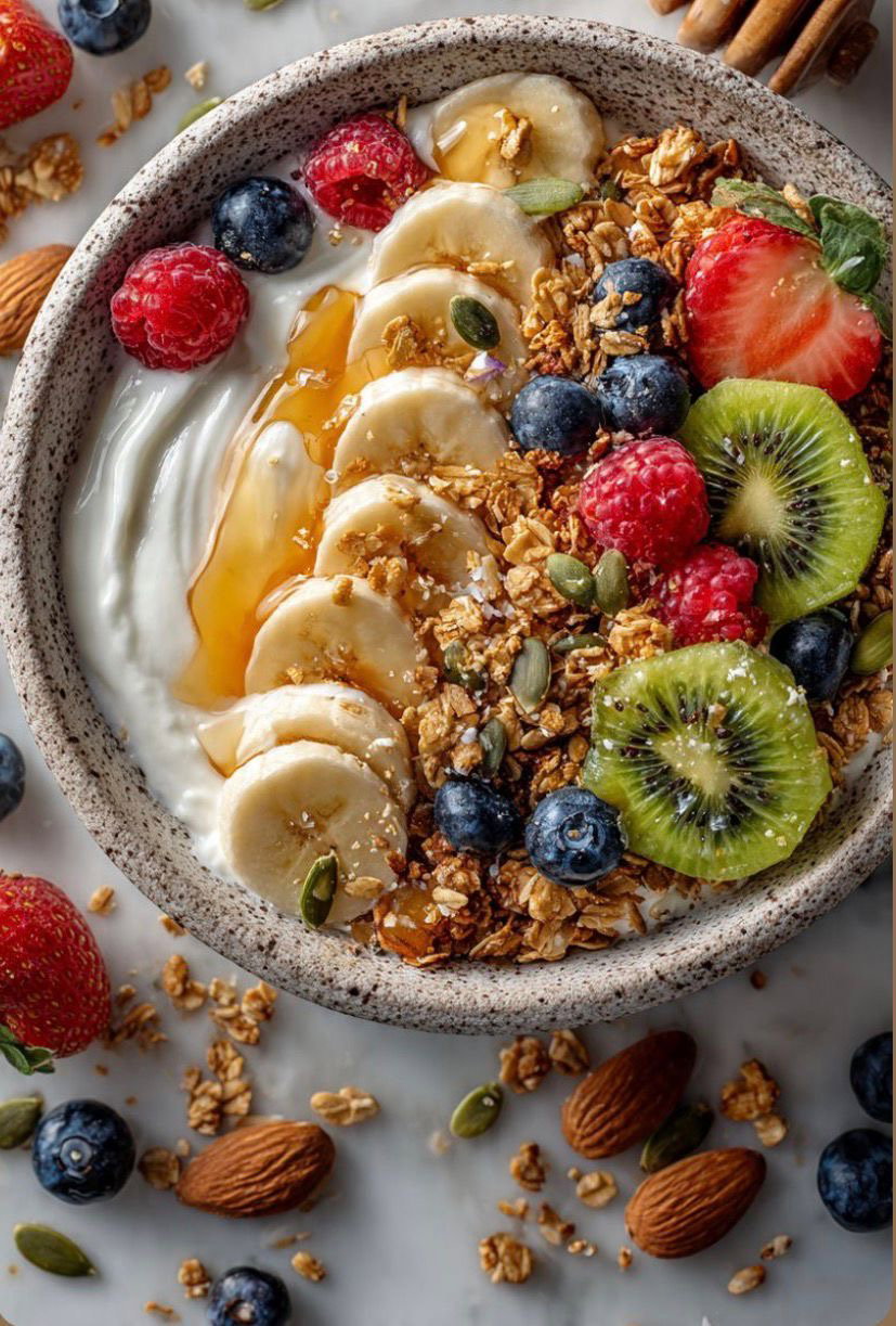 Greek Yogurt Fruit & Granola Bowl