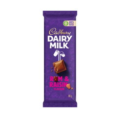 Cadbury rum & raisin chocolate slab 80g