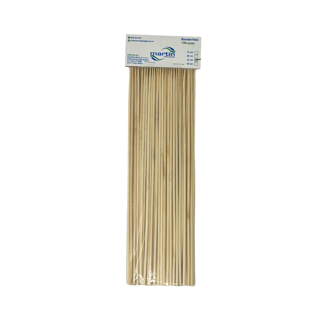 BANDERILLAS PARA BROCHETAS 25CM BSA C/100 PZS