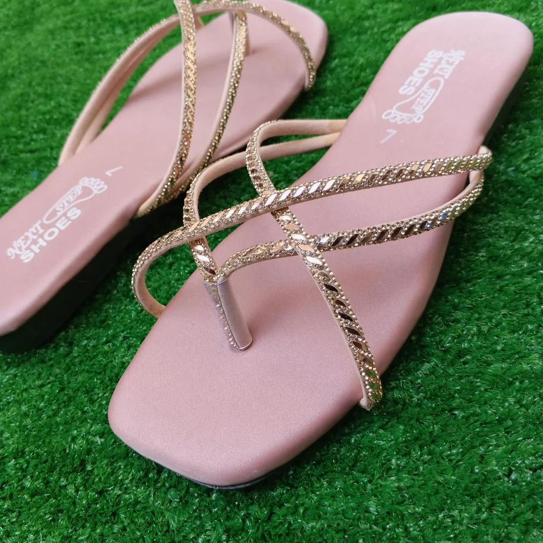 Gold strap Flat sandals_2