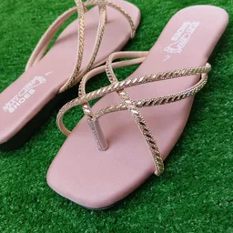 Gold strap Flat sandals