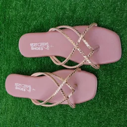 Gold strap Flat sandals