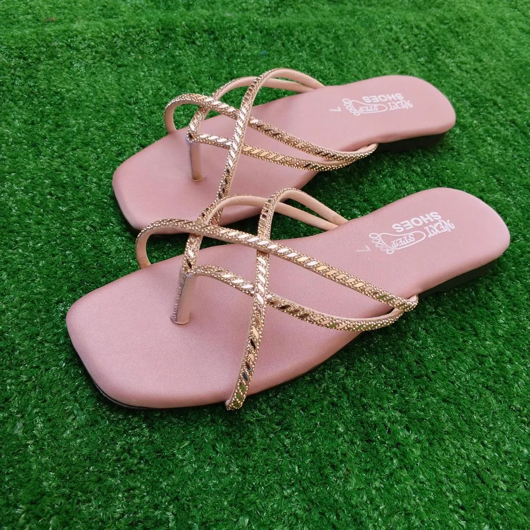 Gold strap Flat sandals_1