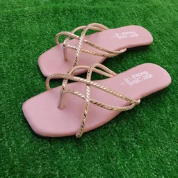 Gold strap Flat sandals