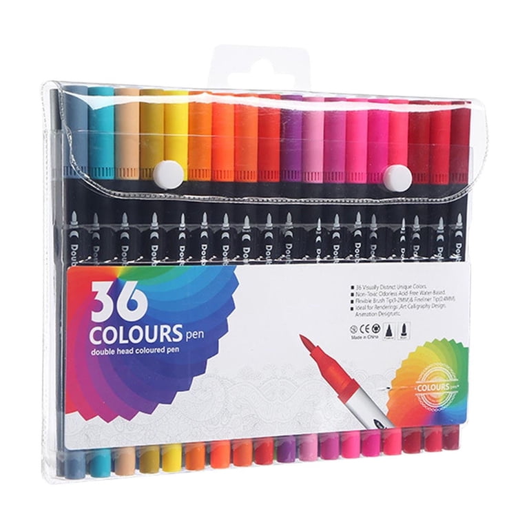36-Colour Double-Head Brush & Fineliner Marker Set_3