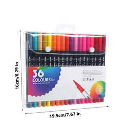 36-Colour Double-Head Brush & Fineliner Marker Set