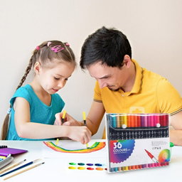 36-Colour Double-Head Brush & Fineliner Marker Set