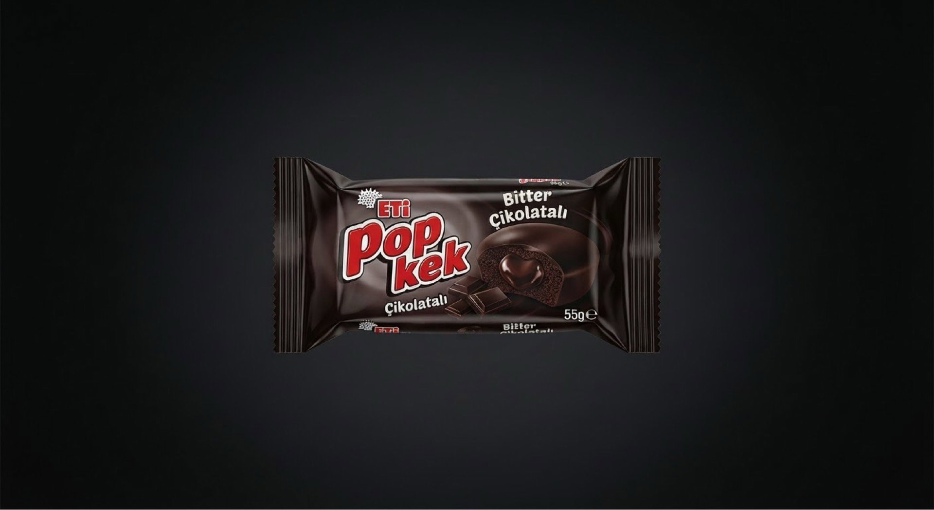 ETİ Popkek Bitter Çikolatalı 55g - كيك محشو بصوص الشوكولاتة الداكنة_0