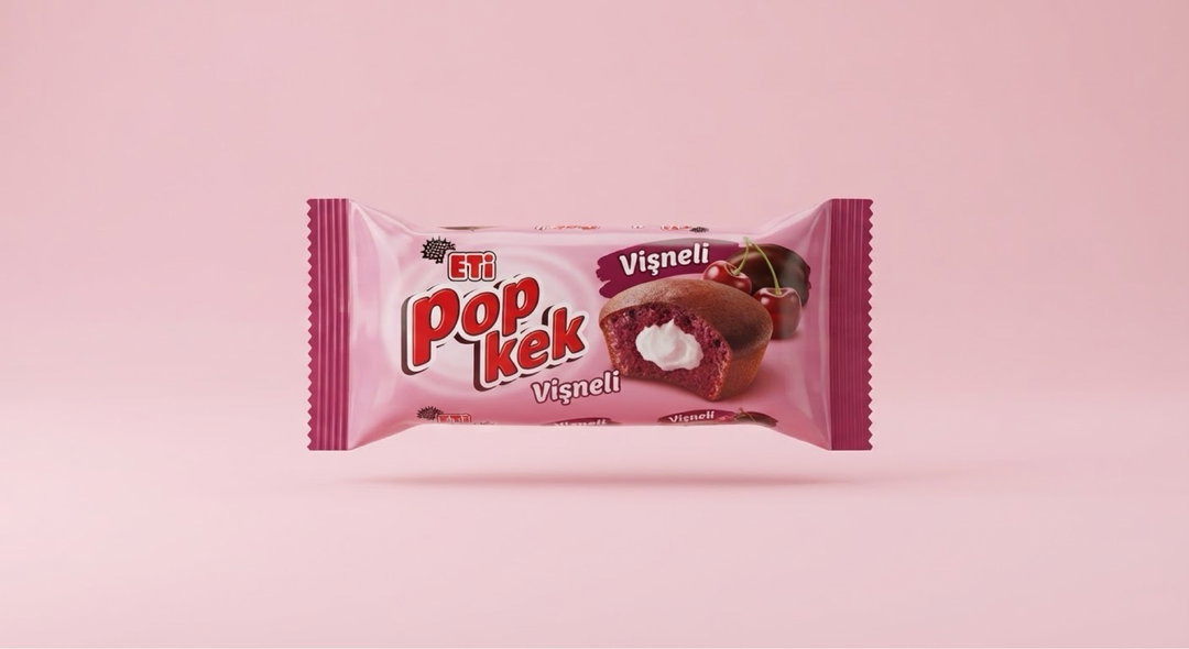 ETİ Popkek Vişneli 60g - كيك بصوص الشوكولاتة الداكنة وحشوة الكرز