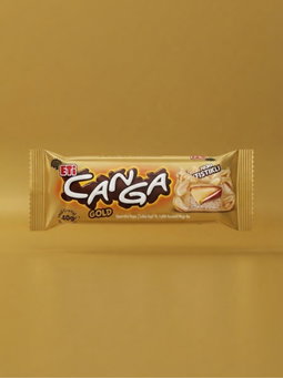 ETİ Canga Gold Karamelize Beyaz Çikolata Kaplı Yer Fıstıklı Karamelli Nuga Bar 40g