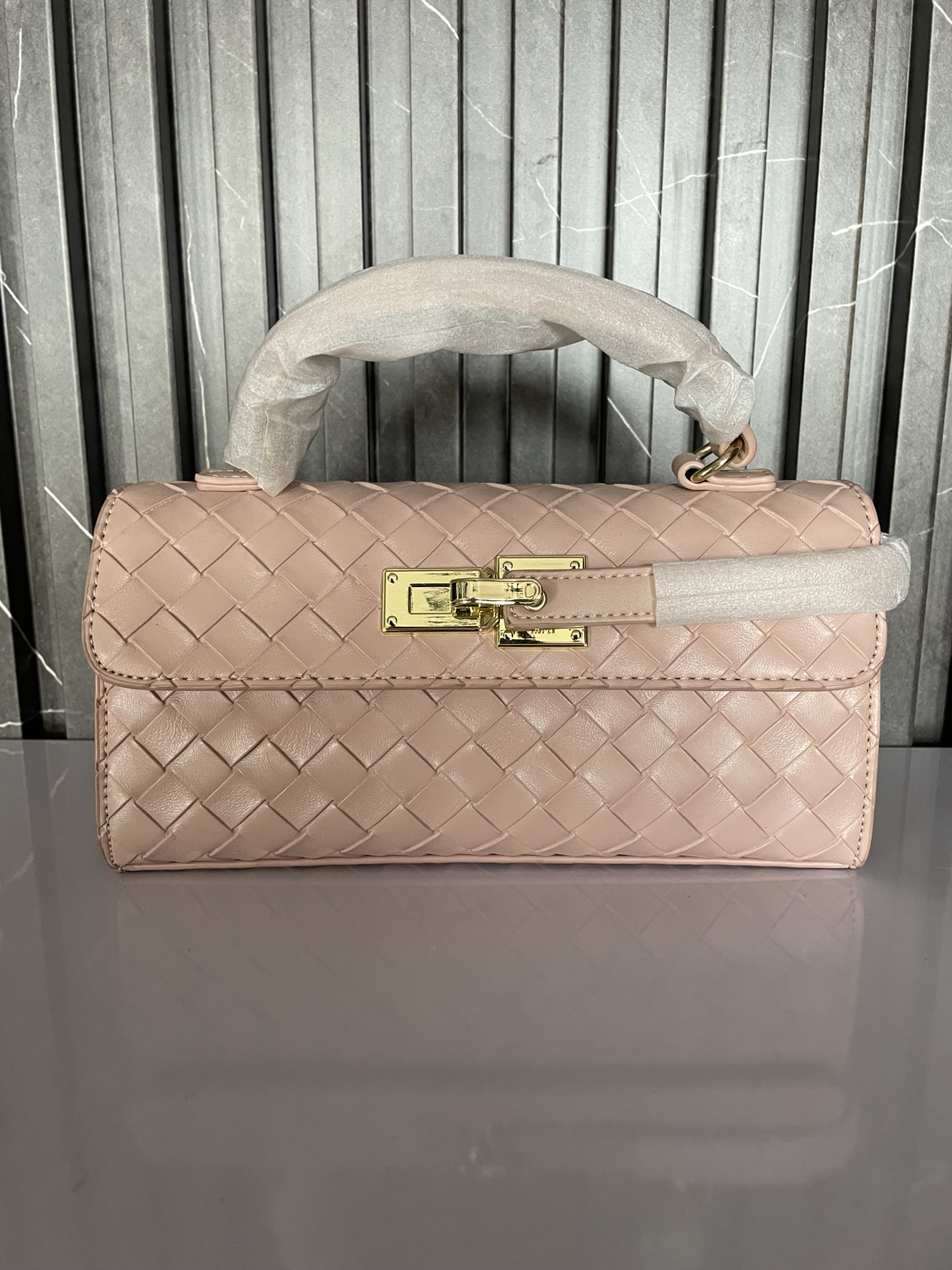 Quilted Top-Handle Bag - Blush Pink_0