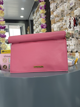 Pink Structured Top-Handle Clutch