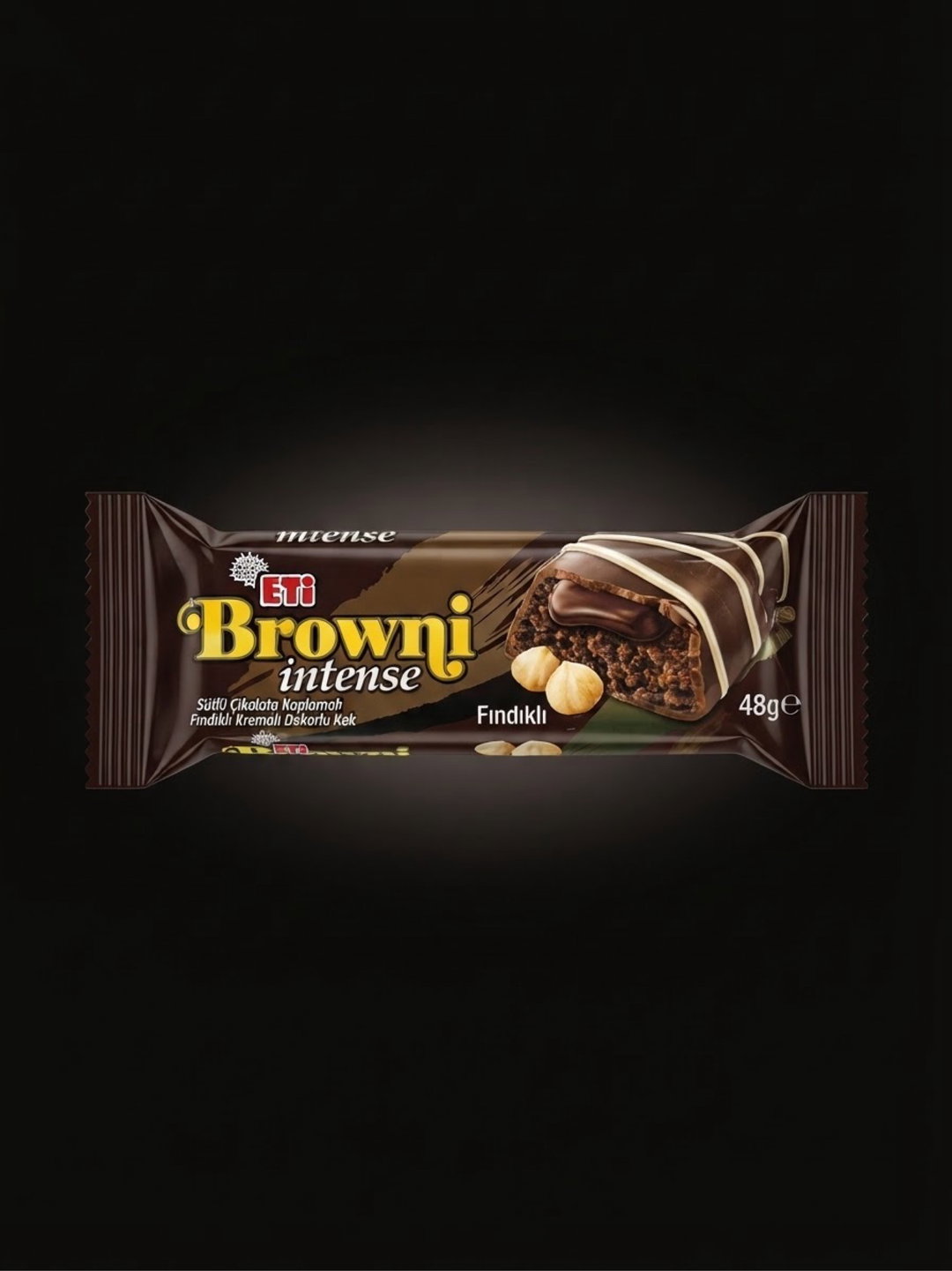 ETİ Browni Intense Fındıklı Sütlü Çikolata Kaplamalı Fındıklı Kremalı Dekorlu Kek 48g
